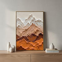 Peinture à l'huile abstraite texturée 3D sur toile, art mural, taille et cadre personnalisables, tons chauds et terreux, décoration intérieure
