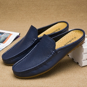Sandalias de cuero genuino para hombre, mocasines sin talón, de cuero vacuno crudo al por mayor, OEM - Product Image 4