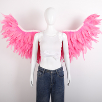 Nouvelles ailes en plumes rose vif de grande taille pour Halloween, cosplay, fête, costume, accessoire de photographie, ailes d'ange en plumes