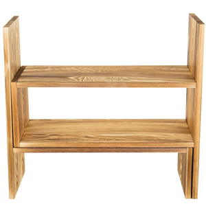 高品质批发木制家用台式收纳工具深棕色木质可调节台式收纳展示架