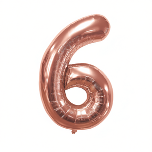 Party Love <b>Balloon</b> Number 6 Rose Gold 45cm Foil Helium Party <b>Decoration</b> - Product Image 1