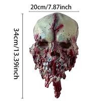 Masque de zombie d'Halloween, masque d'horreur pour le visage entier, accessoire de costume pour fête cosplay