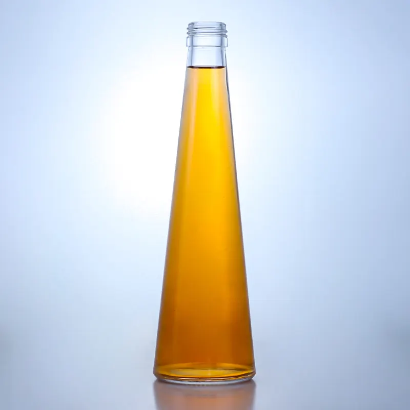 スクリューキャップ付き透明コニカルジュースガラスボトル250ml空飲料ガラスボトル