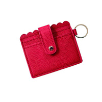 20250Dompet Kartu Bisnis Wanita Populer Unisex Tipis Mini Bahan Kulit PU Gantungan Kunci ATM - Dompet ID & Kartu Kredit Pria Modis