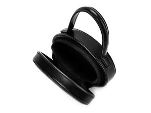 Stylish Shiny Leather Lady's Handbag Elegant Luxury Woman Makeup Bag Unique Elliptic Designing Vanity Cosmetic Bag for <b>Girls</b>. - Product Image 2