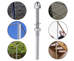 Swage เกลียวสตั๊ดความตึงเครียดปลายขั้วที่เหมาะสมสำหรับ1/8ราวบันไดสาย T316สแตนเลส - Product Image 2