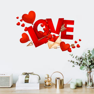 LOVE <span class=keywords><strong>romantique</strong></span> amour <span class=keywords><strong>stickers</strong></span> muraux salon <span class=keywords><strong>chambre</strong></span> à coucher salle à manger décoration papier peint autocollant mariage disposition <span class=keywords><strong>stickers</strong></span> muraux - Product Image 4