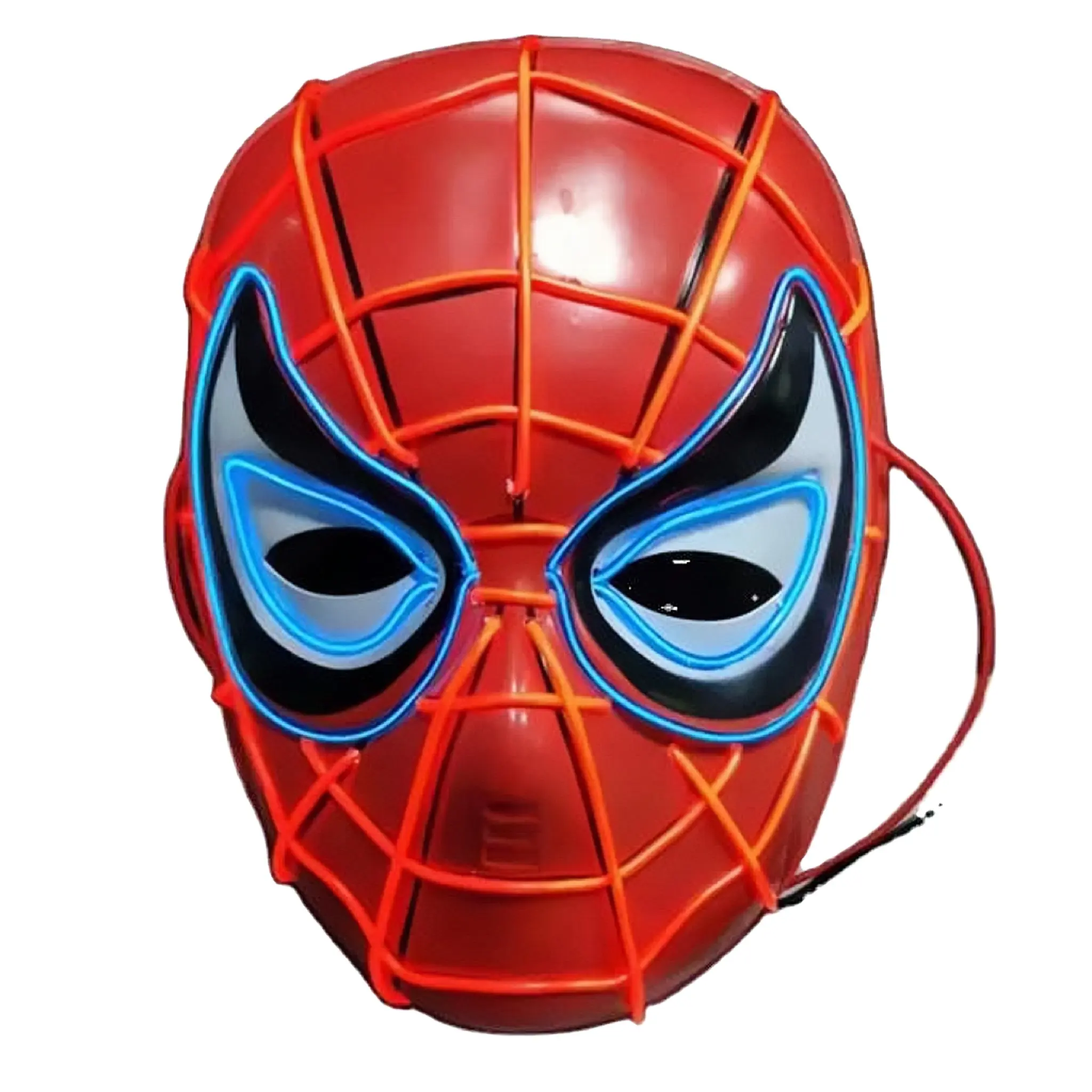 NOTICIAS 2023, máscara de SPIDERMAN iluminada, máscara facial para fiesta de disfraces, decoración de Halloween, máscara facial LED