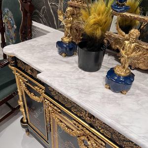Armoire de table <span class=keywords><strong>console</strong></span> de salon de sculpture à la main en marbre en bois massif classique français de luxe - Product Image 4