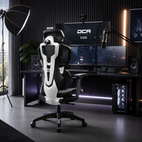 Chaise de Gaming Ergonomique en Maille avec Accoudoirs 4D Exosquelette Mecha, Siège Coulissant, Piston à Gaz Classe 4, Base en Nylon, Chaise de Bureau Informatique