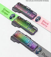 Esports Keyboard and Mouse Set Ergonomic Design Magnetic Metal Frame Color Block Keycaps for Gaming Study Desktop Notebook