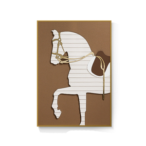 JZ Hall Living Room Decorative Abstract Animal Art Wall <strong>Painting</strong> Mixed Media Artwork Handmade 3D <strong>Horse</strong> <strong>Painting</strong> - Product Image 5