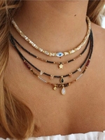 Collar con Colgante de Piedras Preciosas Minimalista Irregular de 18k, Joyería de Piedras Naturales para Mujer