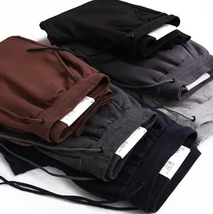 高品质重型350gsm 95% 棉5% 弹性纤维男士毛坯裤定制标志印花时尚男士运动裤
