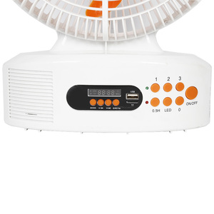 Kipas Speaker surya 2025, kipas meja portabel dapat diisi ulang dengan lampu LED 12 inci - Product Image 5