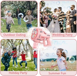 เครื่องทำฟองสบู่อัตโนมัติ ปืนฟองสบู่สำหรับเด็ก ของเล่นวิทยาศาสตร์แนวไซไฟ ปืนเป่าฟองสบู่พร้อมไฟ LED 3 ดวง - Product Image 3