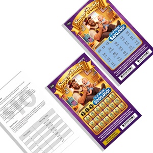 Billets de loterie à numéros variables imprimés CMJN, étiquettes de sécurité à gratter personnalisées de haute qualité, couleur et taille sur mesure, pour la Fête des Pères - Product Image 2