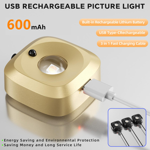 Picture <b>Lights</b> for Wall, Rechargeable Battery Magnetic <b>Lights</b> with Remote Dimmable <b>Timer</b> Painting <b>Light</b> for Art Display, Frame - Product Image 4