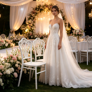 Modern Indoor/Outdoor Chiavari Wedding Event <strong>Chair</strong> Bulk Packaged Plastic <strong>Stackable</strong> Lightweight Durable Eco-Friendly <strong>Garden</strong> Use - Product Image 6