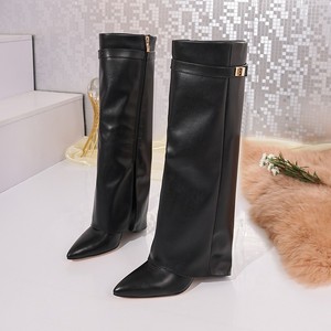 <span class=keywords><strong>Bottes</strong></span> pour femmes en <span class=keywords><strong>cuir</strong></span> à talon, hauteur genou, collection automne-hiver, vente en gros directe usine - Product Image 2