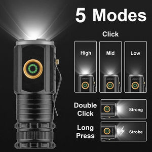 Mini lampe torche LED puissante, super lumineuse, en aluminium, rechargeable, étanche, pour la randonnée, le camping, avec aimant - Product Image 2