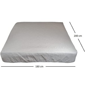 Quilted Mattress Cover 180x200 Cm Cream Floral Pattern Anti Mite Protection - Product Image 2