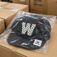 Casquette de baseball WEINI personnalisée avec logo, noire, séchage rapide, 6 panneaux, patch à pois, style rétro, casquettes de sport anti-UV, vente en gros