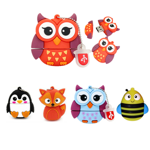 Mini Animal de dibujos animados disco Usb regalo Memorias abeja Fox pingüino buho Pendrive 32GB 8GB 4GB 16GB GB Usb Flash Drive - Product Image 2
