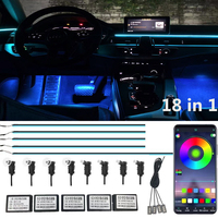 Accessoires de voiture intérieur décorer atmosphère lumière 12V RGB LED fibre optique voiture led bandes app lumière ambiante dans la voiture