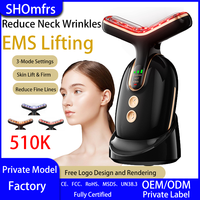 SHOmfrs 510K Led ışık terapisi yüz ve boyun Microcurrent yüz masajı titreşimli yüz makinesi için OEM/ODM cilt bakımı cihazı