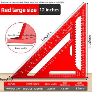 Règle <span class=keywords><strong>triangulaire</strong></span> de mesure en alliage d'aluminium pour charpentier, 7/12 pouces - Product Image 3