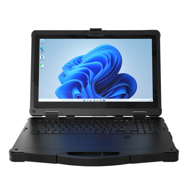 ODM/OEM 15.6" AI Windows 11 Ultra 7 Rugged Laptop 1000 Nits 5G GPS WiFi6 IP65 Waterproof NFC Fingerprint Scanner HDMI RS232 USB