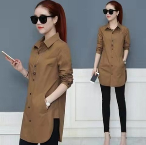 Grosir Pabrik kaus kasual wanita atasan blus lengan panjang wanita baru - Product Image 1