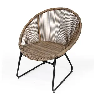 Sunshine conjunto de mesa com três peças, cadeira rattan com jardim preguiçoso e cadeira de lazer ao ar livre, varanda, chá