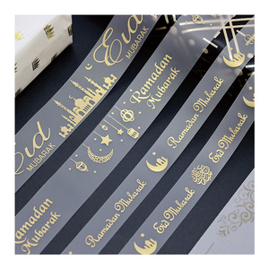 Pita TPU Transparan Custom Grosir Mewah 4cm 1.5 Inch dengan Logo Merek Pribadi, Cetak Tinta Emas, untuk Hadiah - Product Image 6