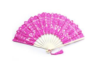 Éventail en dentelle 100 % coton fait main, 21 cm, style art populaire, avec 13 couleurs au choix, idéal pour les cadeaux d'affaires ou promotionnels - Product Image 2