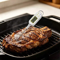 Termometer Makanan Digital Tahan Air ℃ / ℉   Ganti Data-hold Max/Min -50~500 ℃   Termometer Probe Baterai LR44 untuk Memasak di Dapur