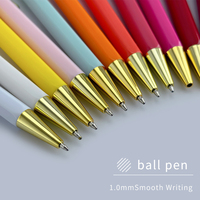Logo personnalisé hexagonal macaron stylo à bille Morandi cadeau publicitaire 1.0mm matière plastique jaune corps traitement des taches en métal