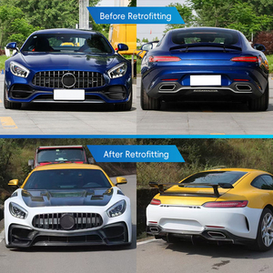 Kit carrosserie IMP semi-carbone pour Benz <span class=keywords><strong>AMG</strong></span> <span class=keywords><strong>GT</strong></span> 2015-2023 – Pare-chocs avant et arrière, jupes latérales, ailes – Kit de mise à niveau à fixation par boulons, léger - Product Image 2