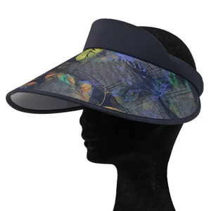 <b>Leaf</b> pattern clip-on sun hat fashion ladies empty top sun hat 100% polyester fiber sun hat - Product Image 4