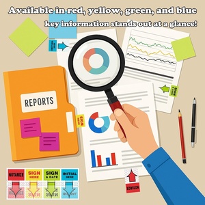 Adesivi 'Firma Qui', Etichette 'Iniziale Qui', Bandierine 'Data Notarizzata', Adesivi 'Firma Qui' e 'Data Notarizzata', IT Bandierine per Documenti, Annotazione Libri, Archiviazione Ufficio - Product Image 4