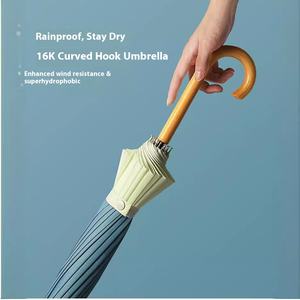 LS Design Moderne Parapluie 16 Os Parapluie Publicitaire Petit Frais Simple <span class=keywords><strong>Tablette</strong></span> Long Manche Droit Tige Sunny Parapluie Bois - Product Image 3