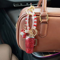 Porte-clés mini-gobelet à strass scintillants, breloque de sac perlée en cristal, porte-clés de voiture, pendentif de sac à main tendance, cadeau pour femmes et filles, vente en gros