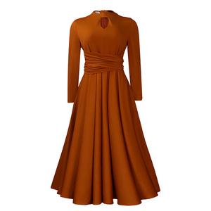 Wholesale <b>Plus</b> <b>Size</b> African Big Swing Dress Women Long Sleeve Pleated Dresses - Product Image 3