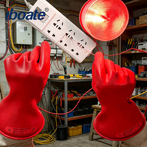 Gants de sécurité isolants en caoutchouc latex rouge et noir pour électriciens, protection 1000V <span class=keywords><strong>Classe</strong></span> <span class=keywords><strong>0</strong></span>, pour travaux sous tension (vente en gros) - Product Image 1