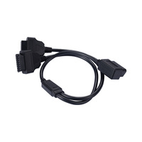Câble adaptateur OBD2 coudé un-vers-deux, câble d'extension de diagnostic, câble adaptateur électronique automobile haute fréquence