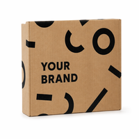 Boîte d'emballage en carton ondulé géométrique noir kraft couleur pleine personnalisée avec revêtement UV et gaufrage pour expédition et cadeaux