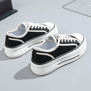 2026 Mocassins en toile classiques polyvalents à lacets pour femme, respirants, à semelle épaisse et rehaussée, intemporels, pour étudiants, Printemps Été Automne - Product Image 5