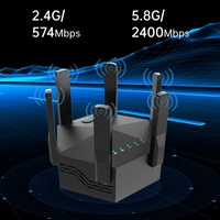 Répéteur WiFi 1200 Mbps Bi-bande Gigabit avec 6 Antennes pour Couverture Murale - Amplificateur de Signal WiFi Domestique