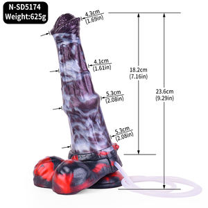 Consolador monstruo de lobo chorros simulado NNSX con nudos enormes ventosa de silicona para juego manos libres enchufe juguete sexual para mujeres y hombres - Product Image 3